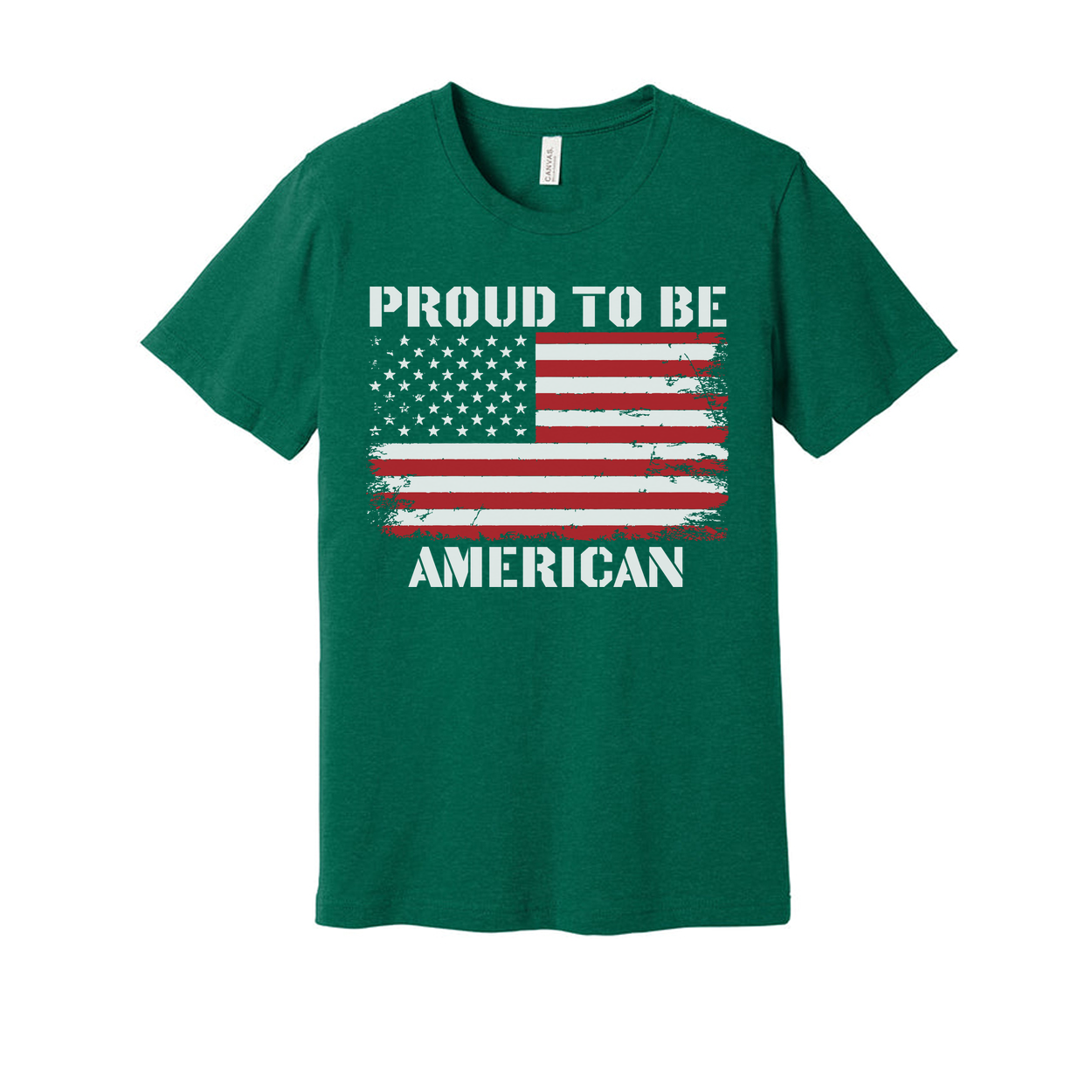 Unisex Patriotic American Flag Graphic Tee Shirt With Distressed Flag Design Artwork