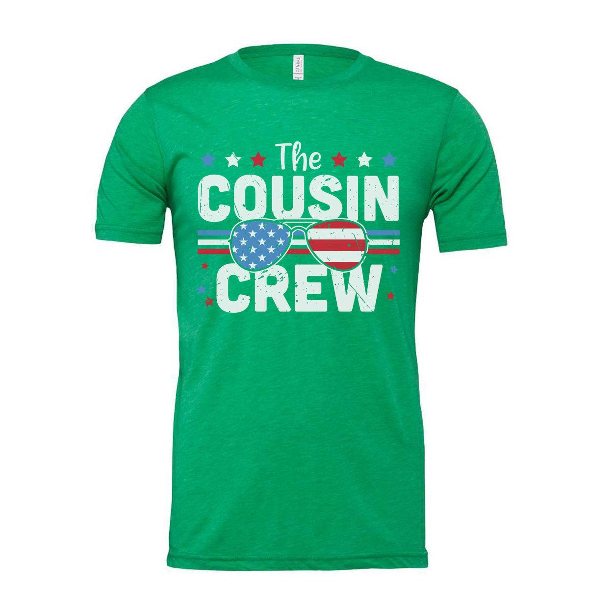 The Cousin Crew American Flag Sunglasses Graphic Unisex Tee For Family Gatherings And Holidays