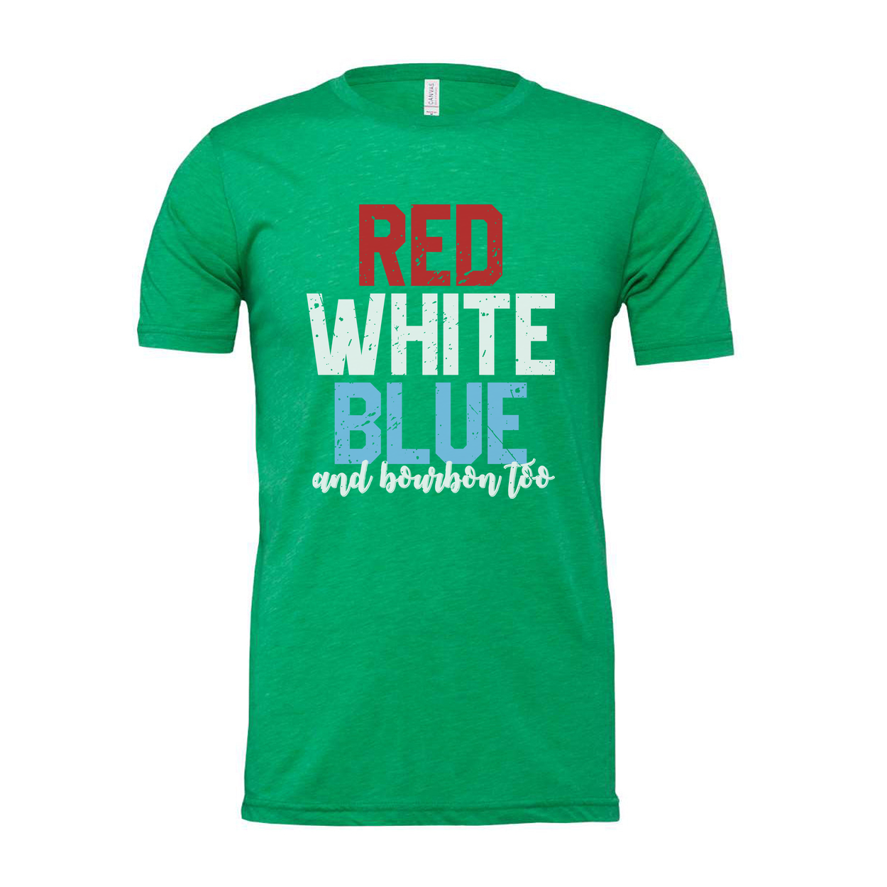Red And Blue Graphic Tee With Bourbon Quote Design For Unisex Adults Made For Everyday Wear