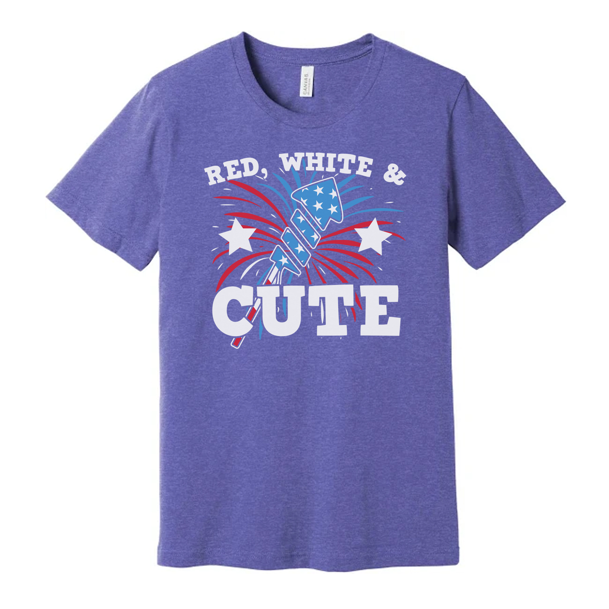 Patriotic Unisex Graphic T Shirt With Fireworks And Red And Blue Theme For Independence Day