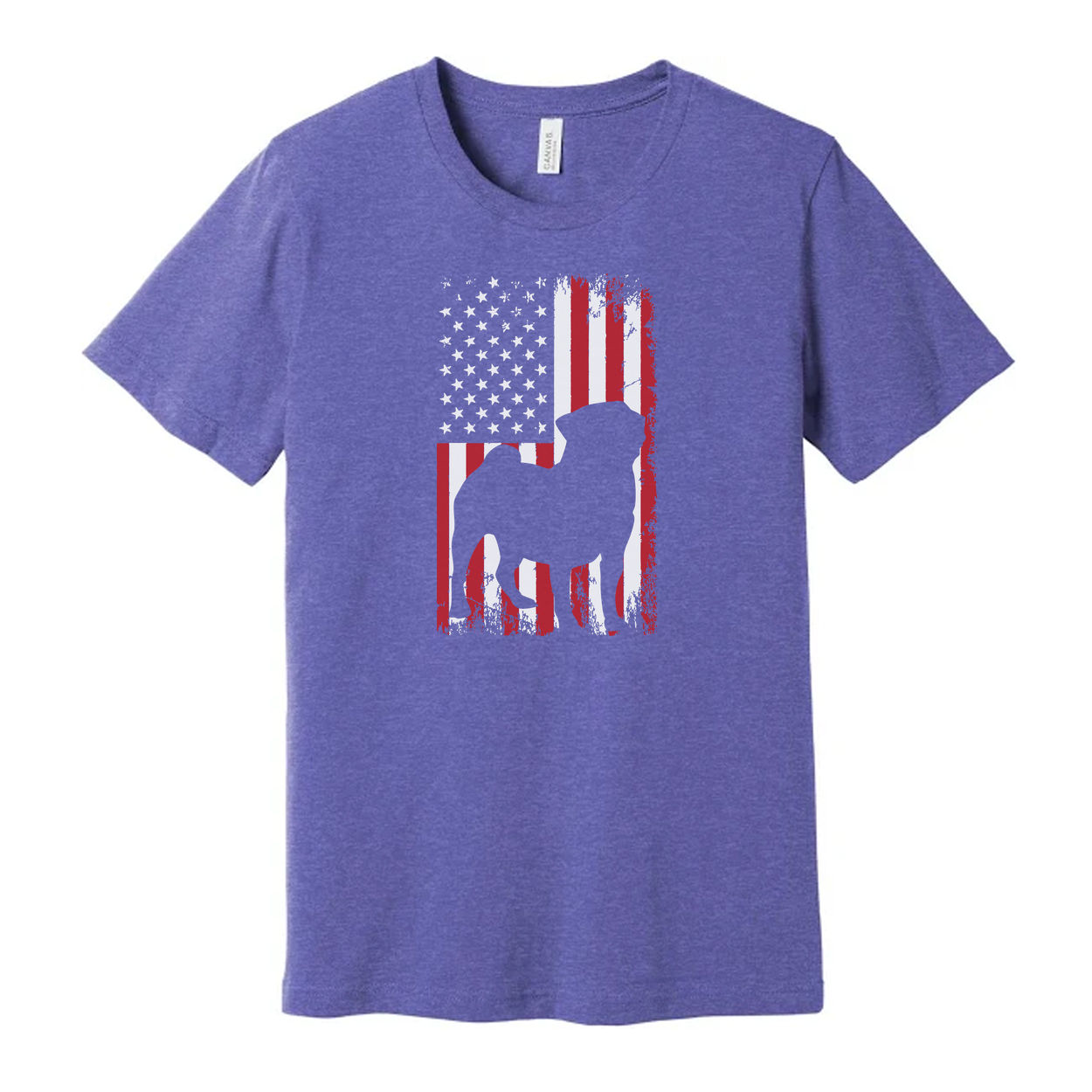Unisex American Flag Graphic Tee With Camel Silhouette Design For Patriotic Apparel