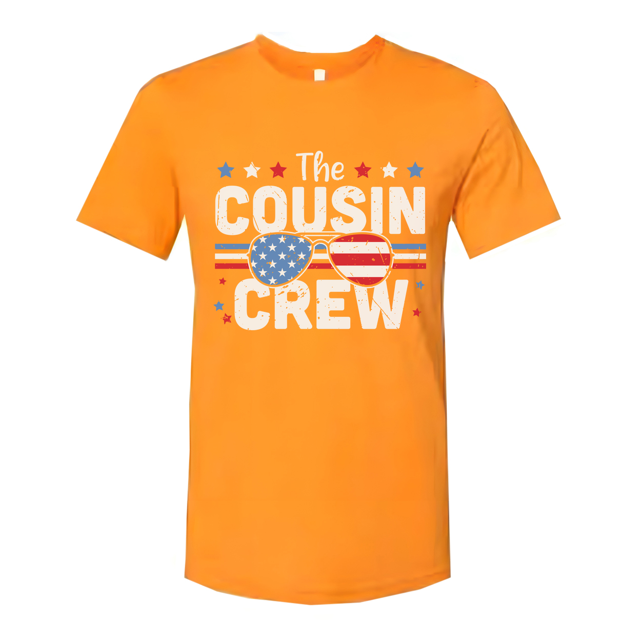 The Cousin Crew American Flag Sunglasses Graphic Unisex Tee For Family Gatherings And Holidays