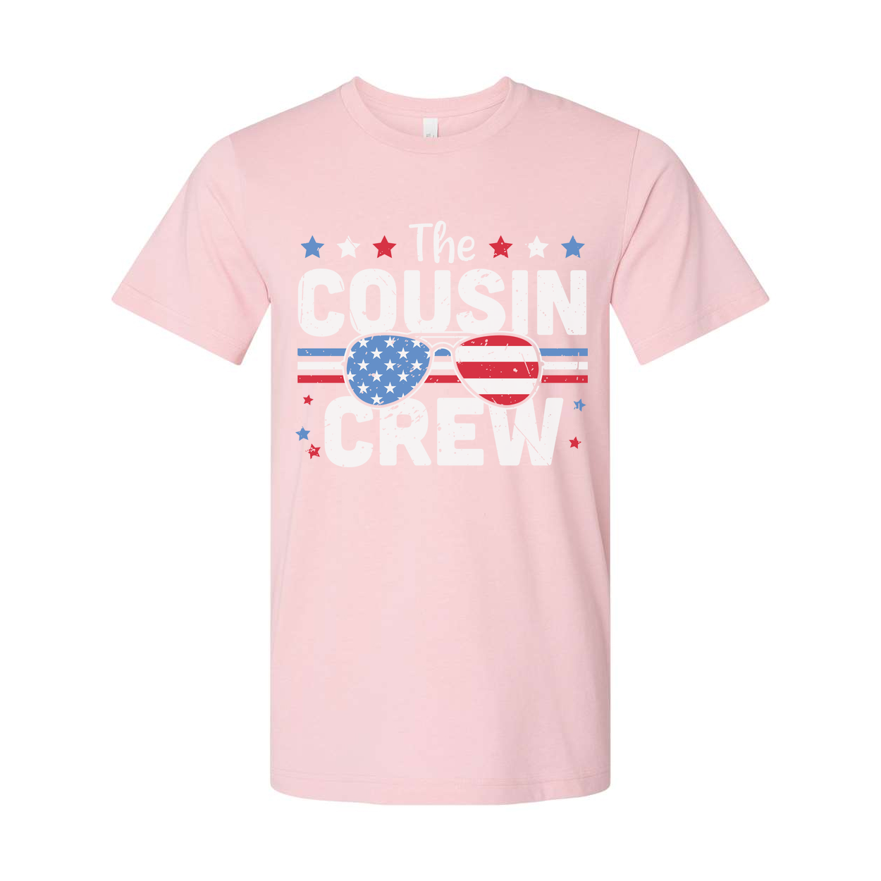 The Cousin Crew American Flag Sunglasses Graphic Unisex Tee For Family Gatherings And Holidays