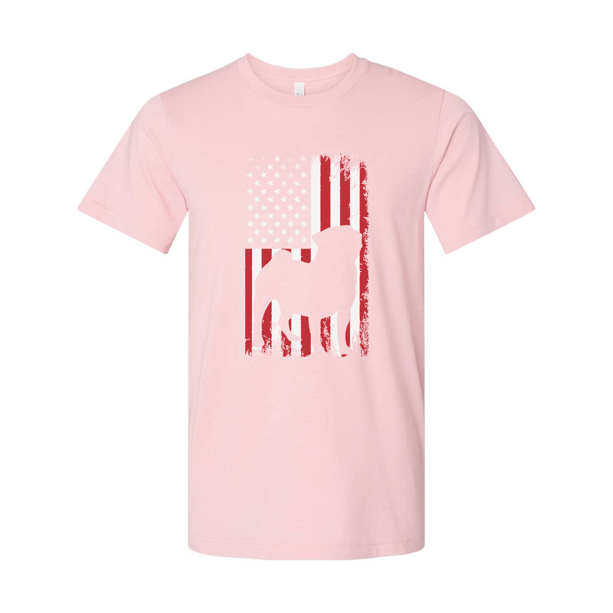 Unisex American Flag Graphic Tee With Camel Silhouette Design For Patriotic Apparel