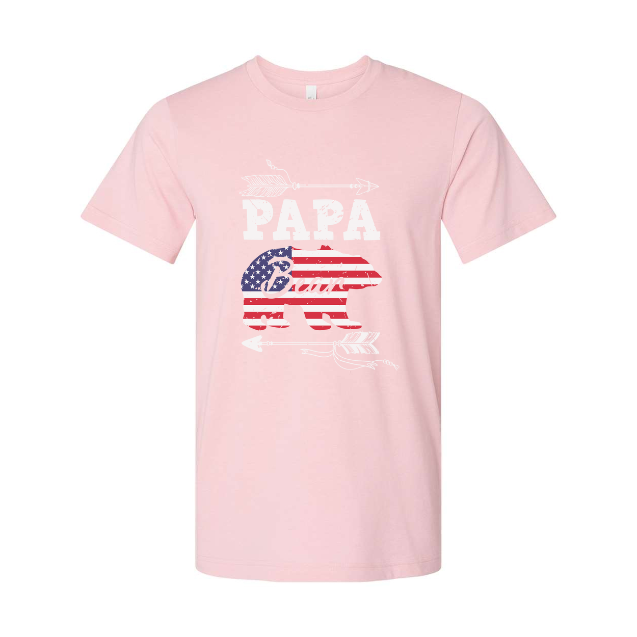 Papa Bear American Flag Graphic T Shirt For Dads Unisex Patriotic Casual Tee For Fathers
