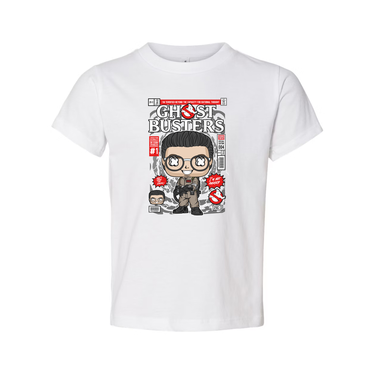 Ghostbusters Dr Egon Spengler Cartoon Style Graphic T Shirt Unisex Casual Wear Limited Edition