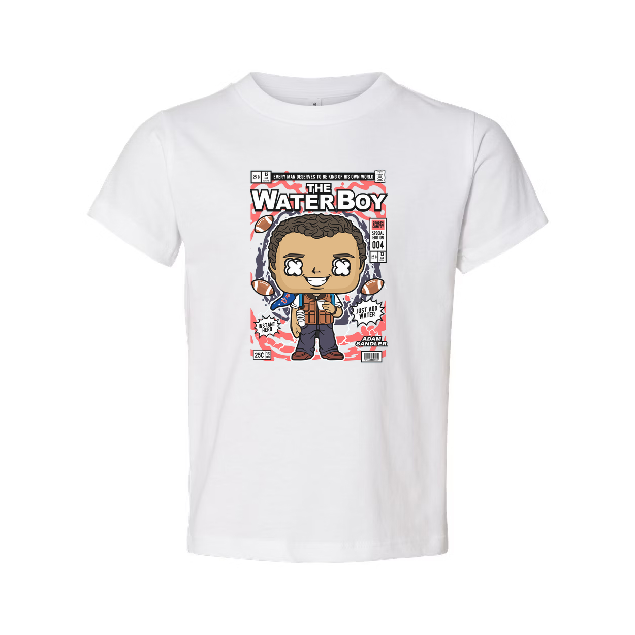 The Waterboy Bobby Boucher Graphic Cartoon Character Unisex Tee Featuring Comic Style Cover Art