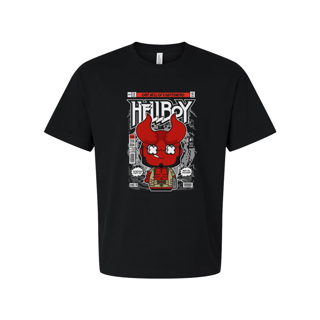 Hellboy Unisex Graphic T Shirt With Horned Red Demon Artwork And Comic Style Print