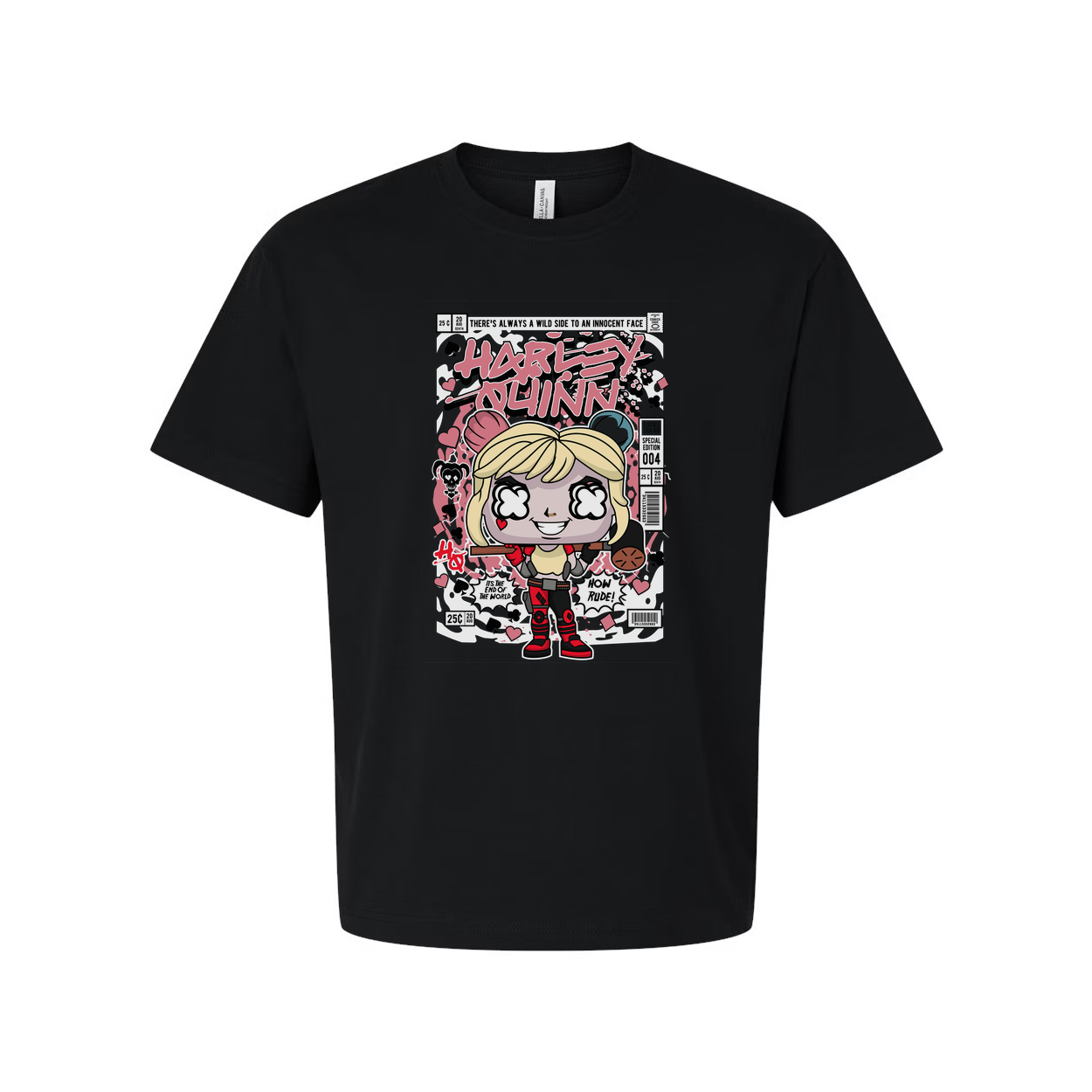Harley Quinn Cartoon Graphic Tee Unisex Short Sleeve Shirt DC Comics Design For Fans
