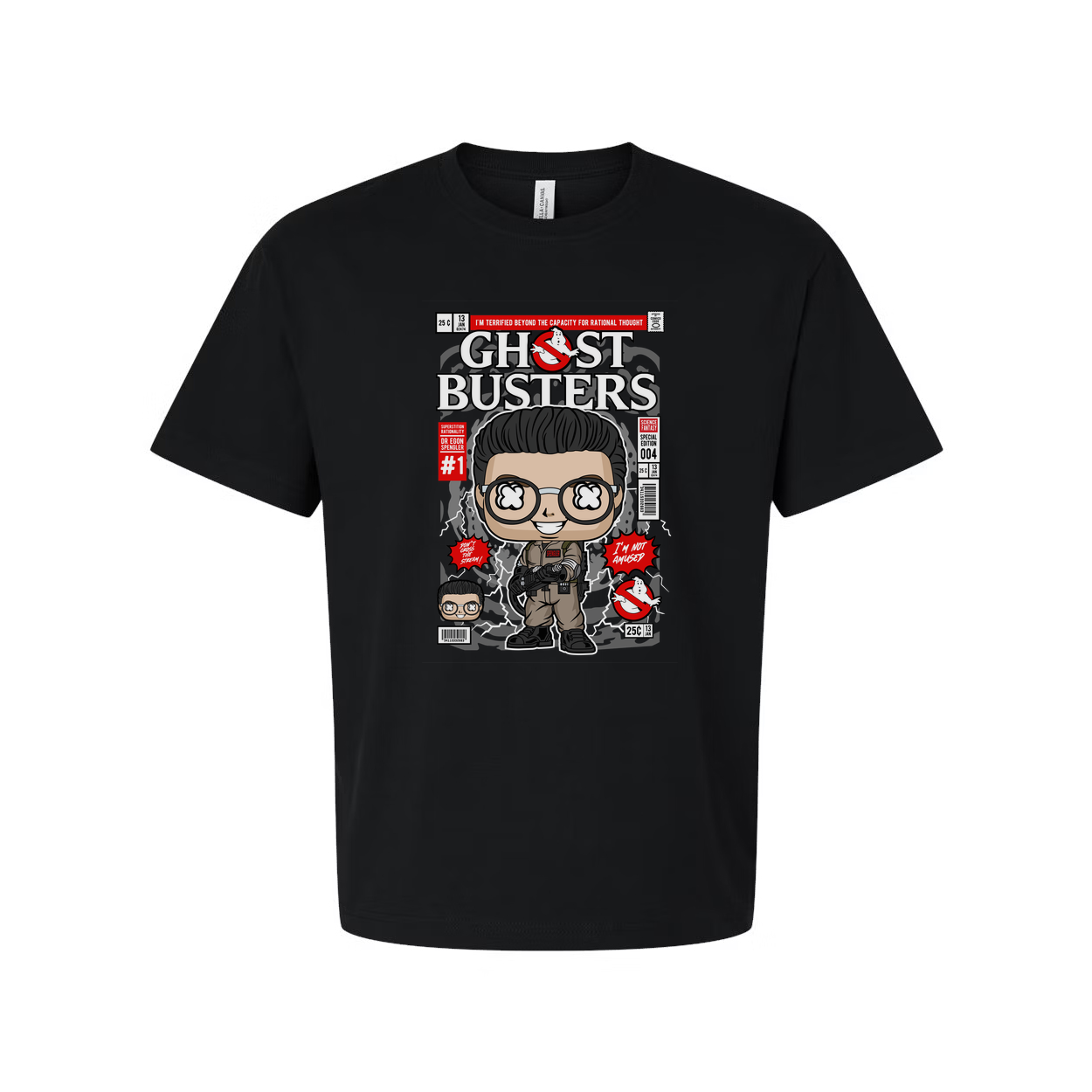 Ghostbusters Dr Egon Spengler Cartoon Style Graphic T Shirt Unisex Casual Wear Limited Edition
