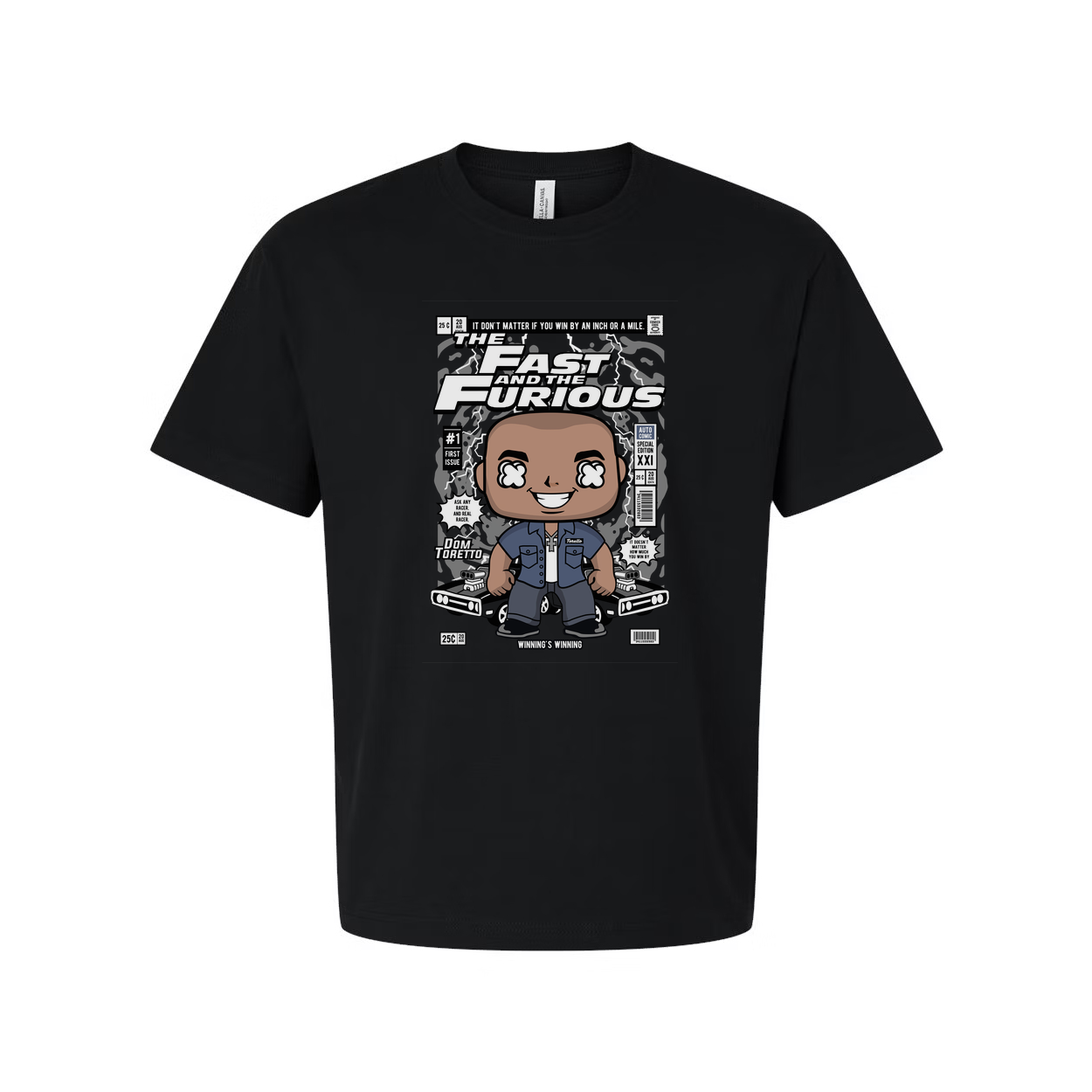 Dom Toretto The Fast And The Furious Comic Book Style Unisex T Shirt Featuring Pop Art Car Themed Graphic