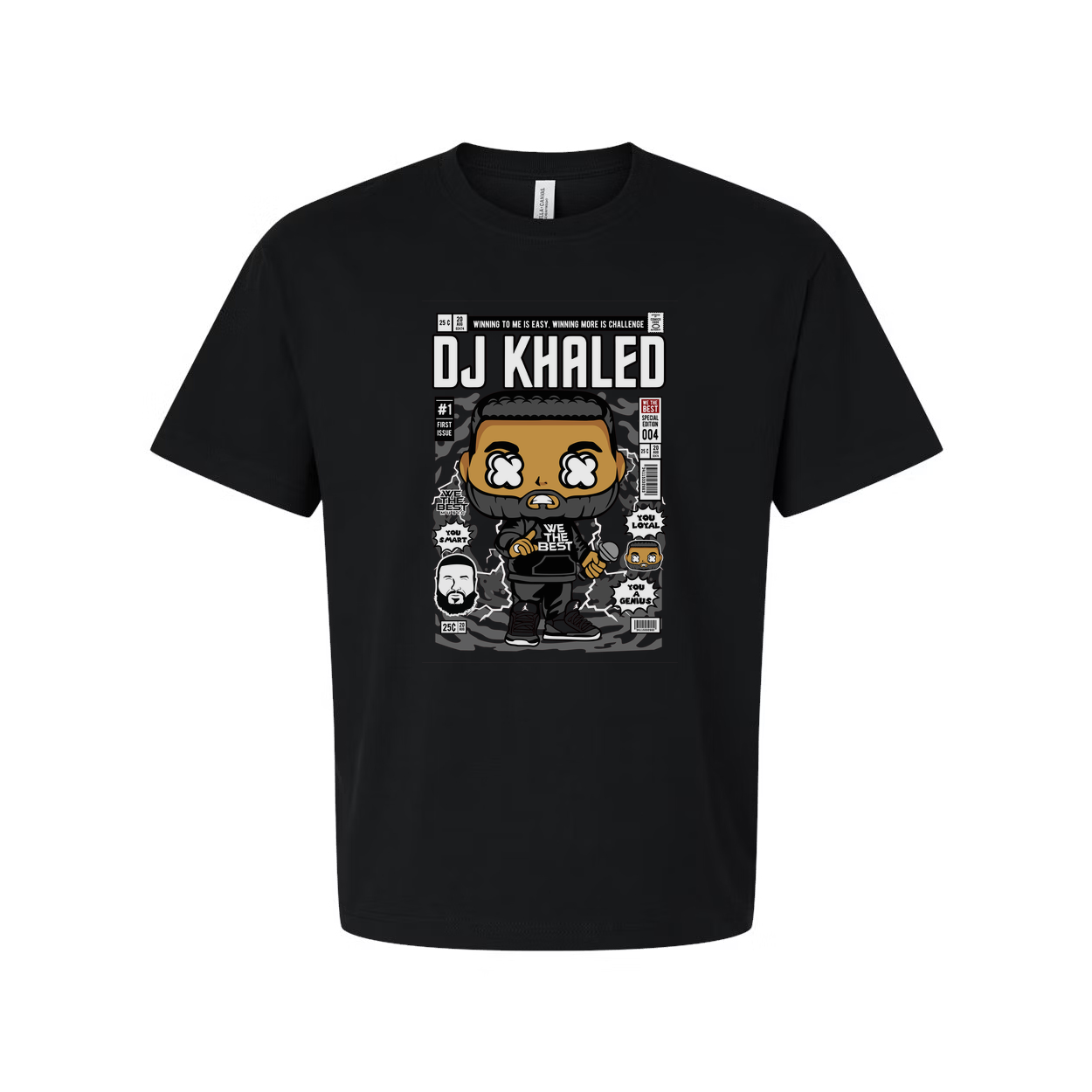 DJ Khaled Comic Book Style Graphic Tee Unisex Short Sleeve Shirt For Fans Worldwide