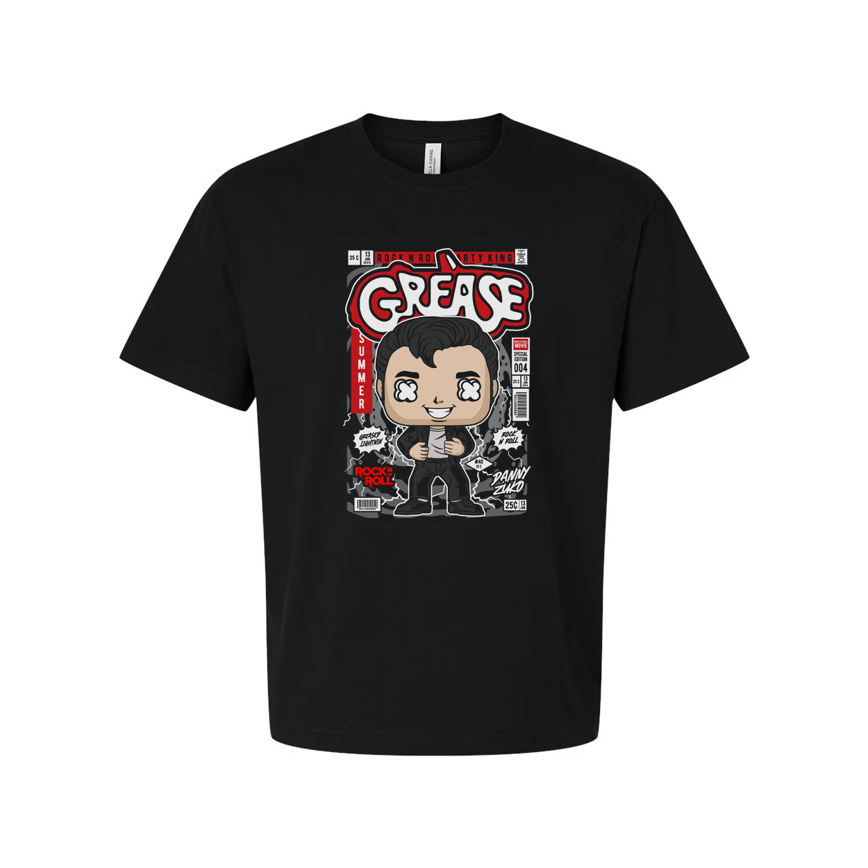Danny Zuko Grease Inspired Cartoon Magazine Cover Graphic Tee For Fans Unisex Tee