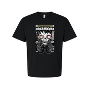 Unisex Skull Crossbones Comic Graphic Tee With Bold Monochrome Artwork And Crew Neck Short Sleeve