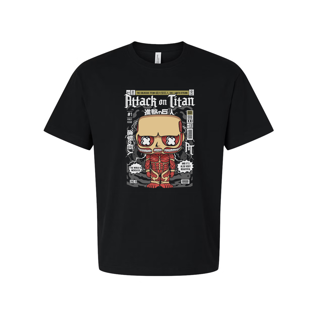 Attack On Titan Colossal Titan Graphic Unisex T Shirt With Manga Style Design Print