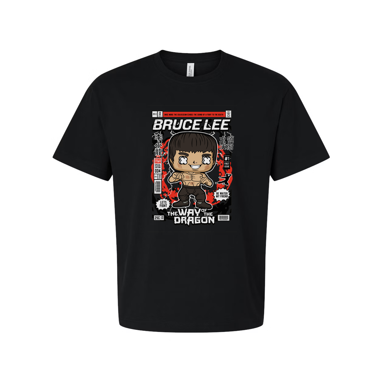 Unisex Graphic T Shirt With Cartoon Martial Artist Design Inspired By Classic Dragon Film