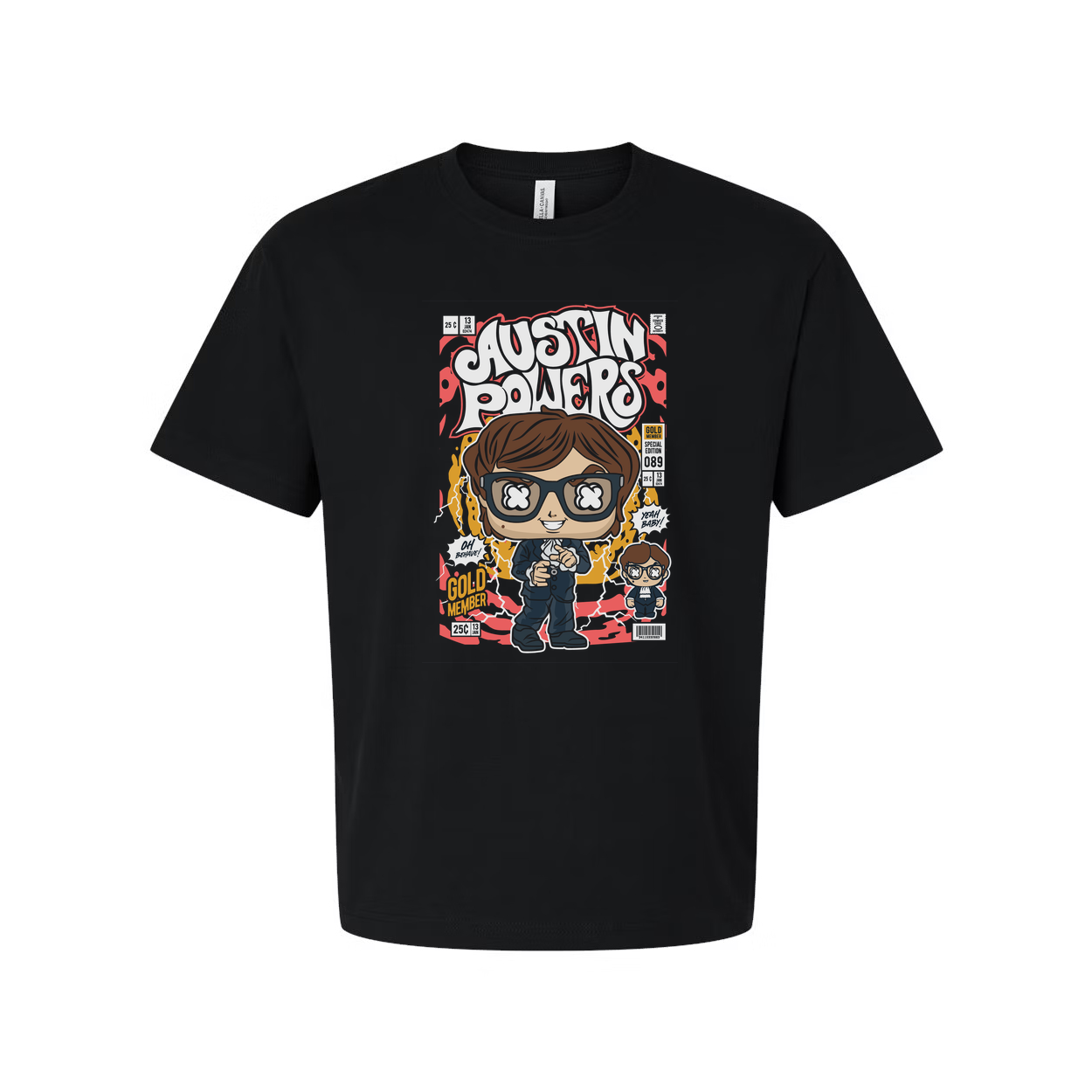 Austin Powers Cartoon Graphic Unisex T Shirt Featuring Retro Style Artwork For Fans