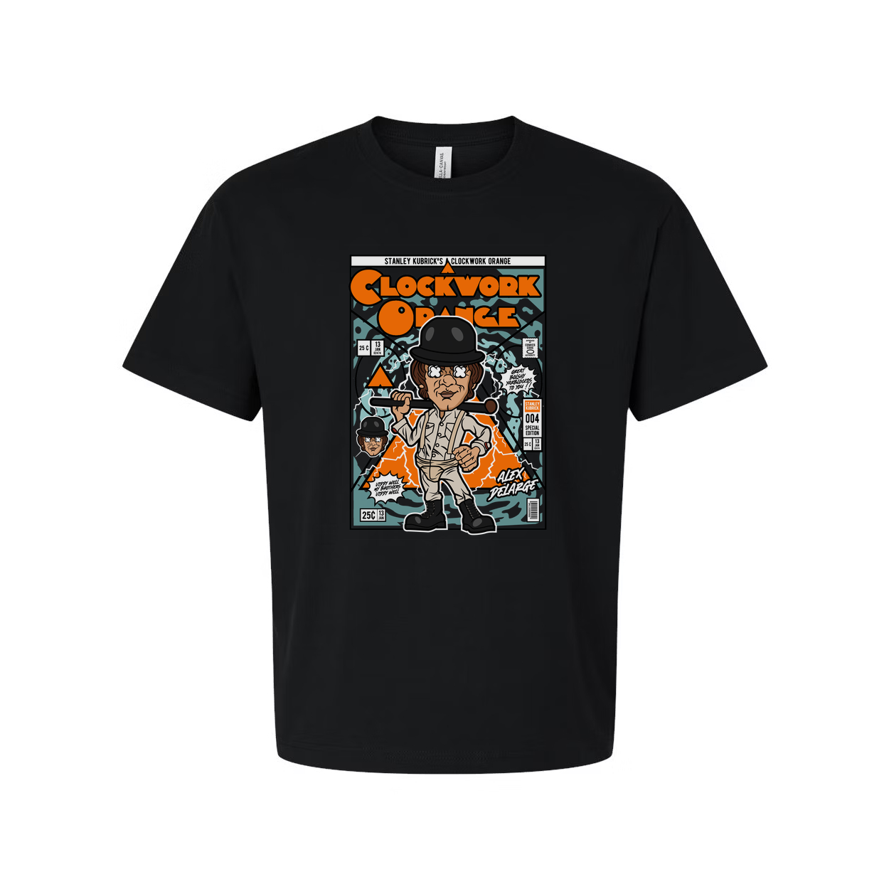 Alex DeLarge Clockwork Orange Illustrated Graphic Tee Unisex Short Sleeve Shirt Soft Fabric