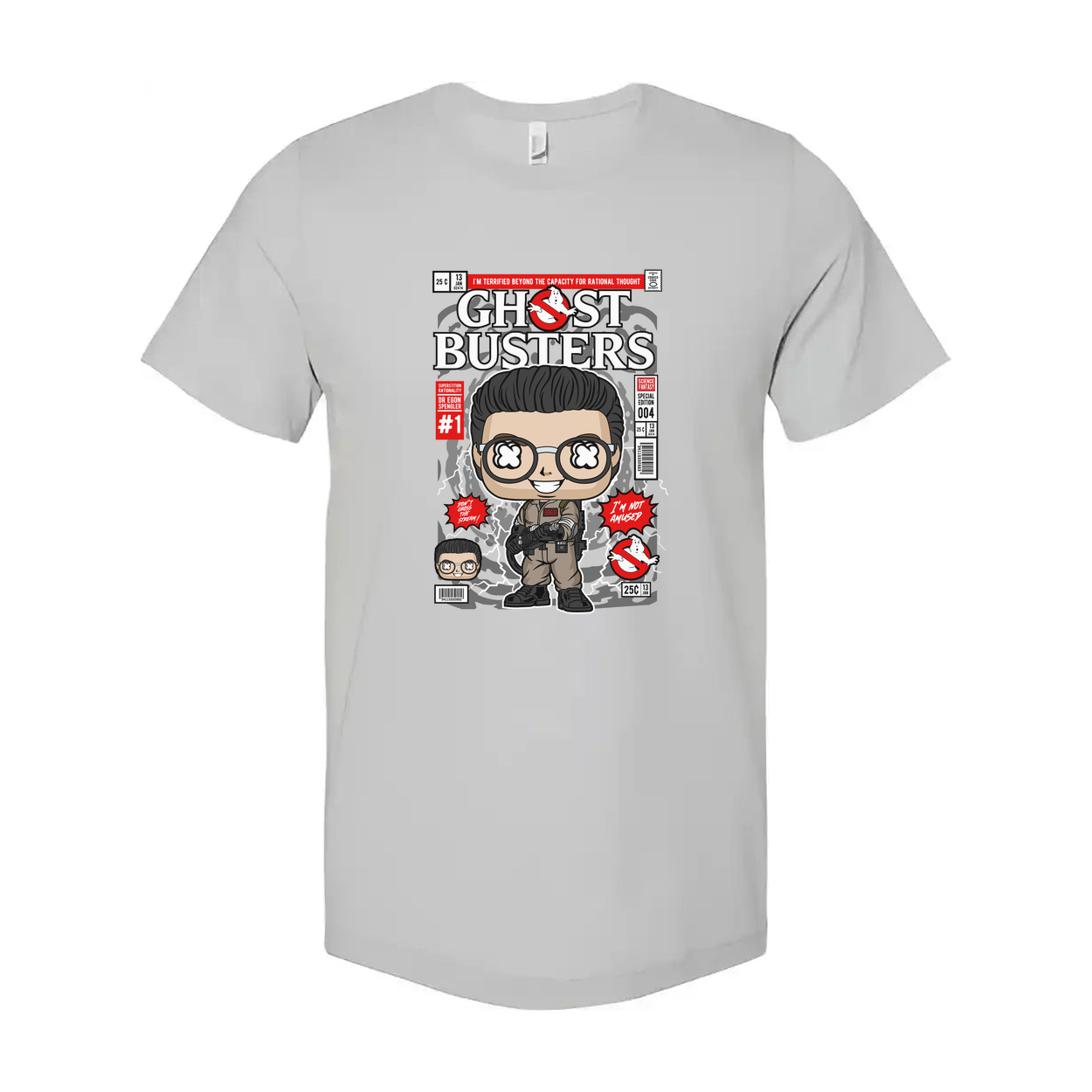 Ghostbusters Dr Egon Spengler Cartoon Style Graphic T Shirt Unisex Casual Wear Limited Edition