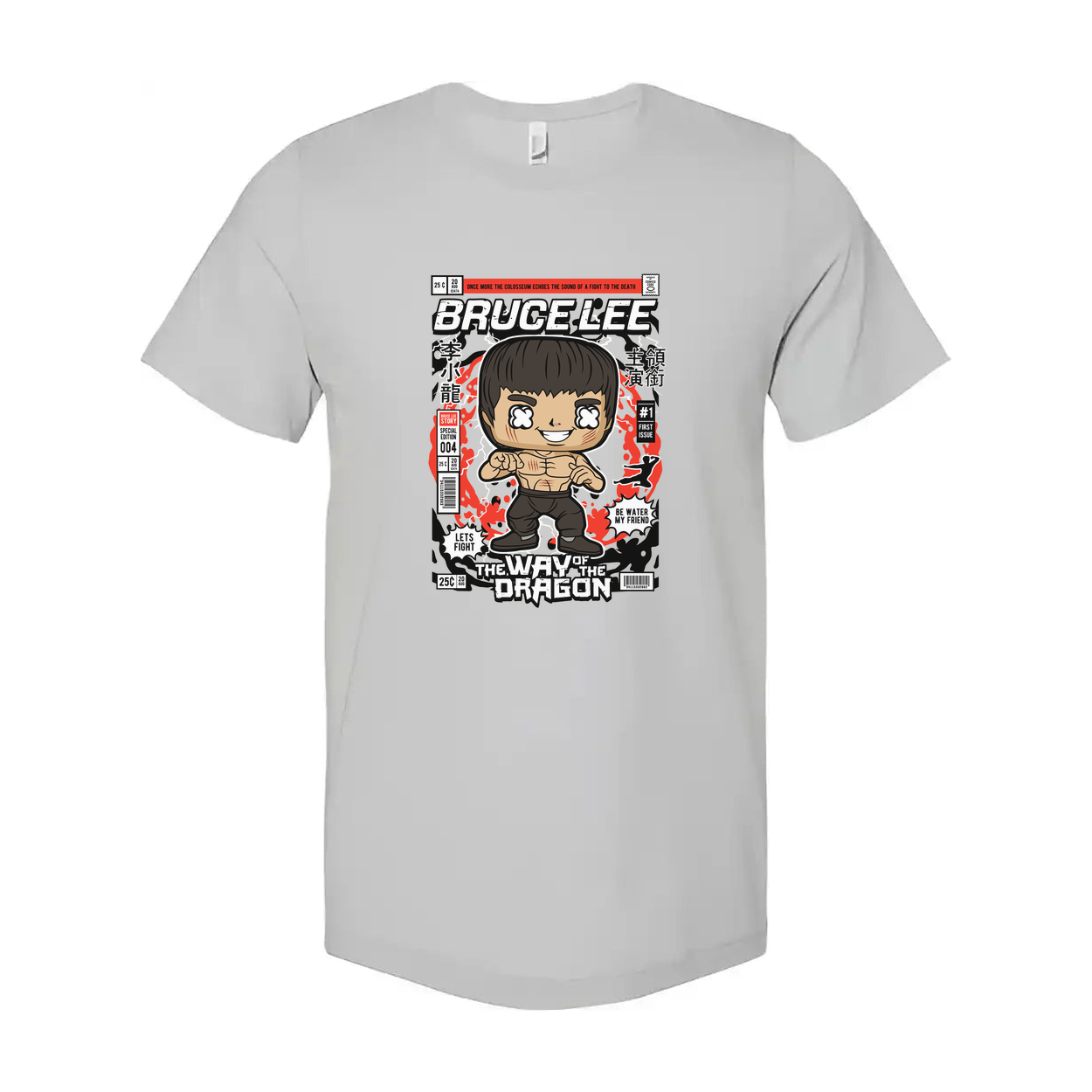Unisex Graphic T Shirt With Cartoon Martial Artist Design Inspired By Classic Dragon Film