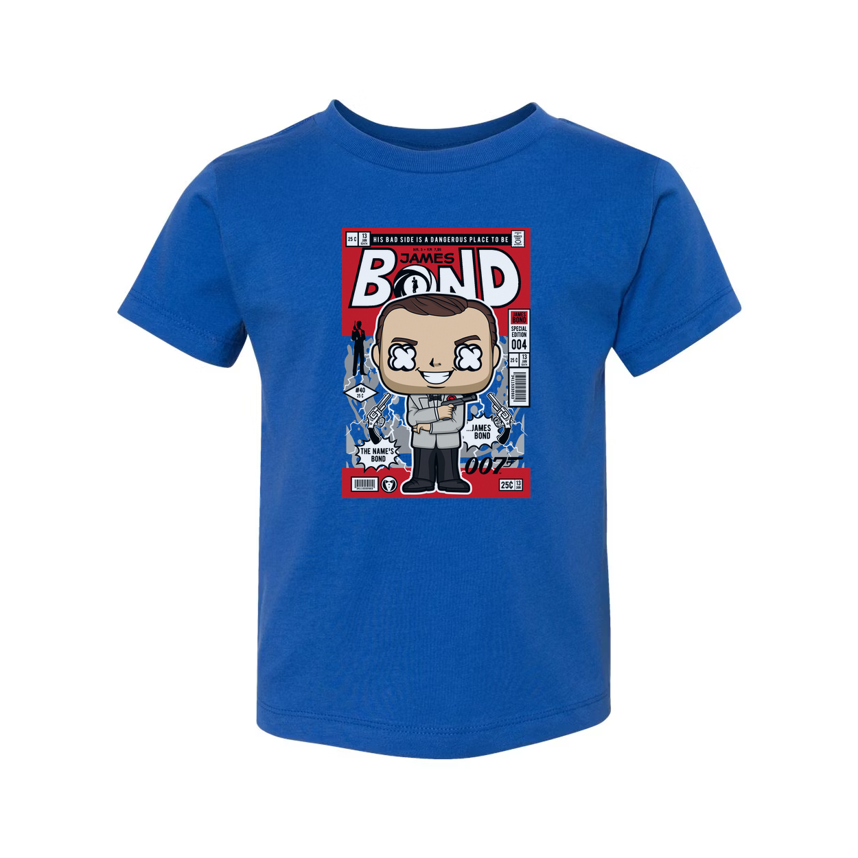 James Bond Comic Style Pop Art Unisex T Shirt Featuring Cartoon Agent Print For Adults And Teens