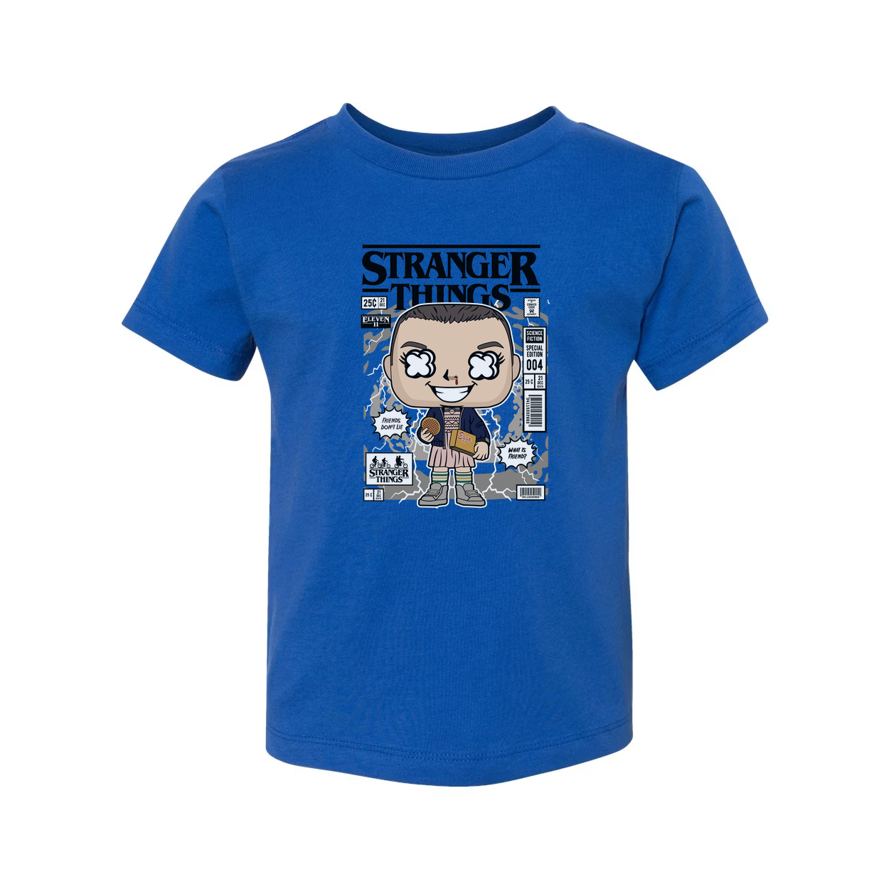 Stranger Things Eleven With Eggos Cartoon Graphic Unisex T Shirt Vintage Style Pop Culture Apparel
