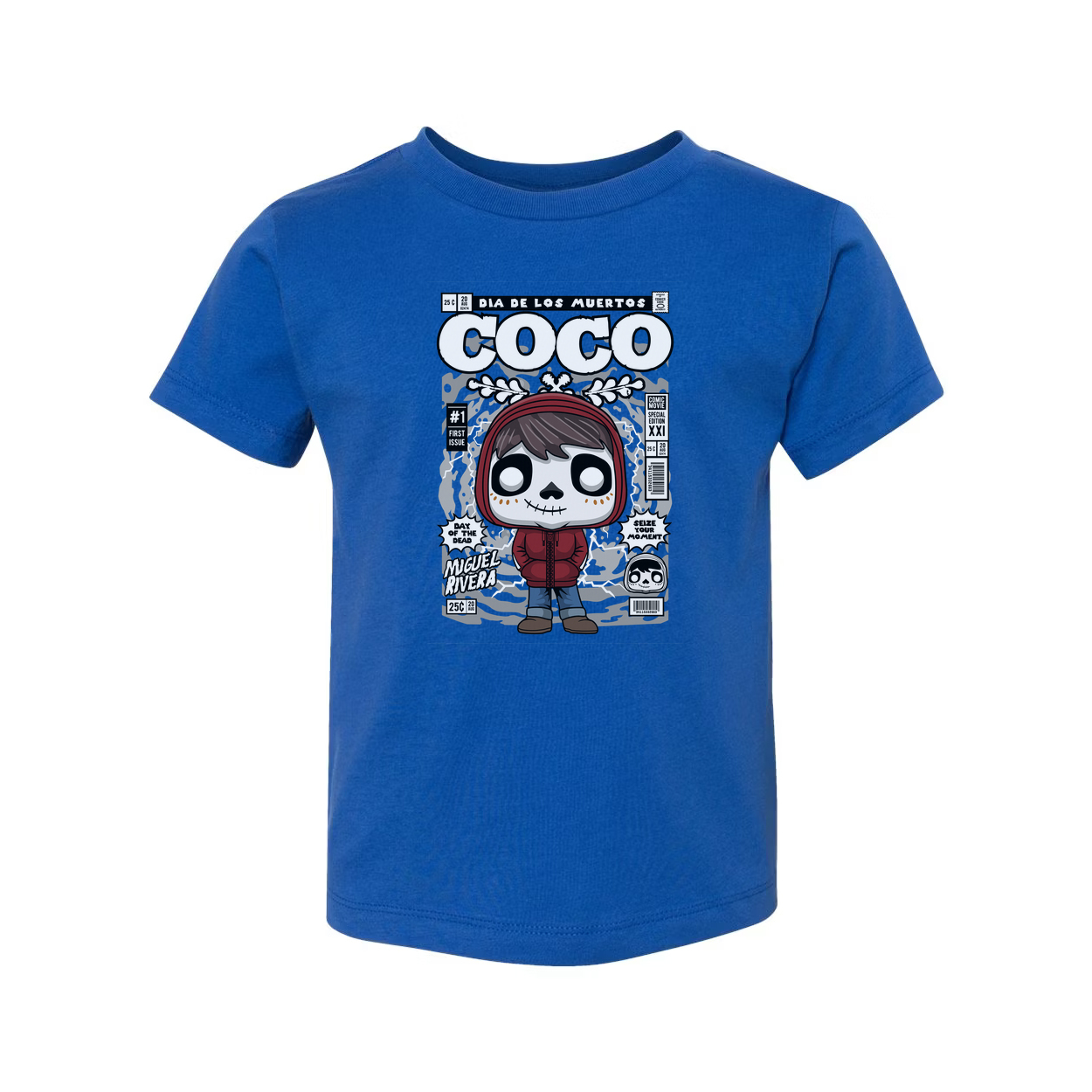 Unisex Graphic T-Shirt Featuring Coco Miguel Day Of The Dead Cartoon Illustration