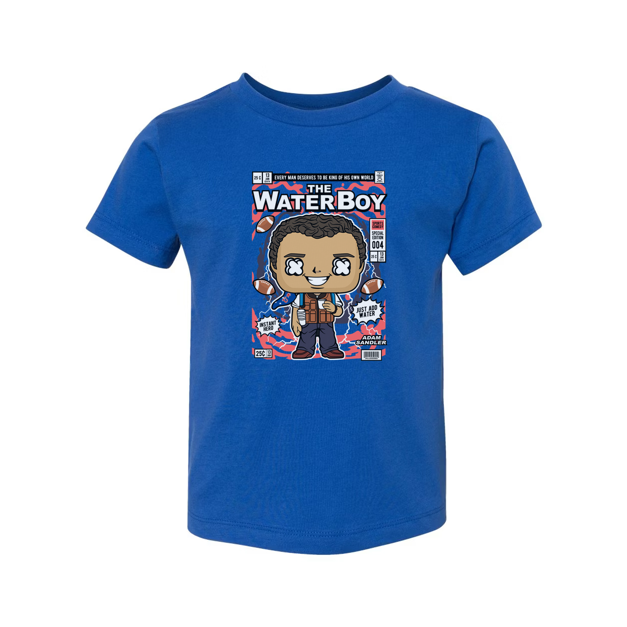 The Waterboy Bobby Boucher Graphic Cartoon Character Unisex Tee Featuring Comic Style Cover Art