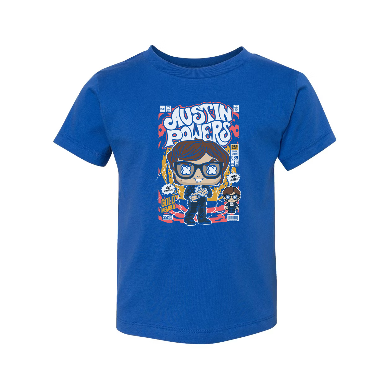 Austin Powers Cartoon Graphic Unisex T Shirt Featuring Retro Style Artwork For Fans