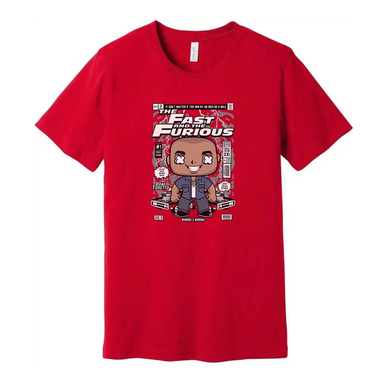 Dom Toretto The Fast And The Furious Comic Book Style Unisex T Shirt Featuring Pop Art Car Themed Graphic