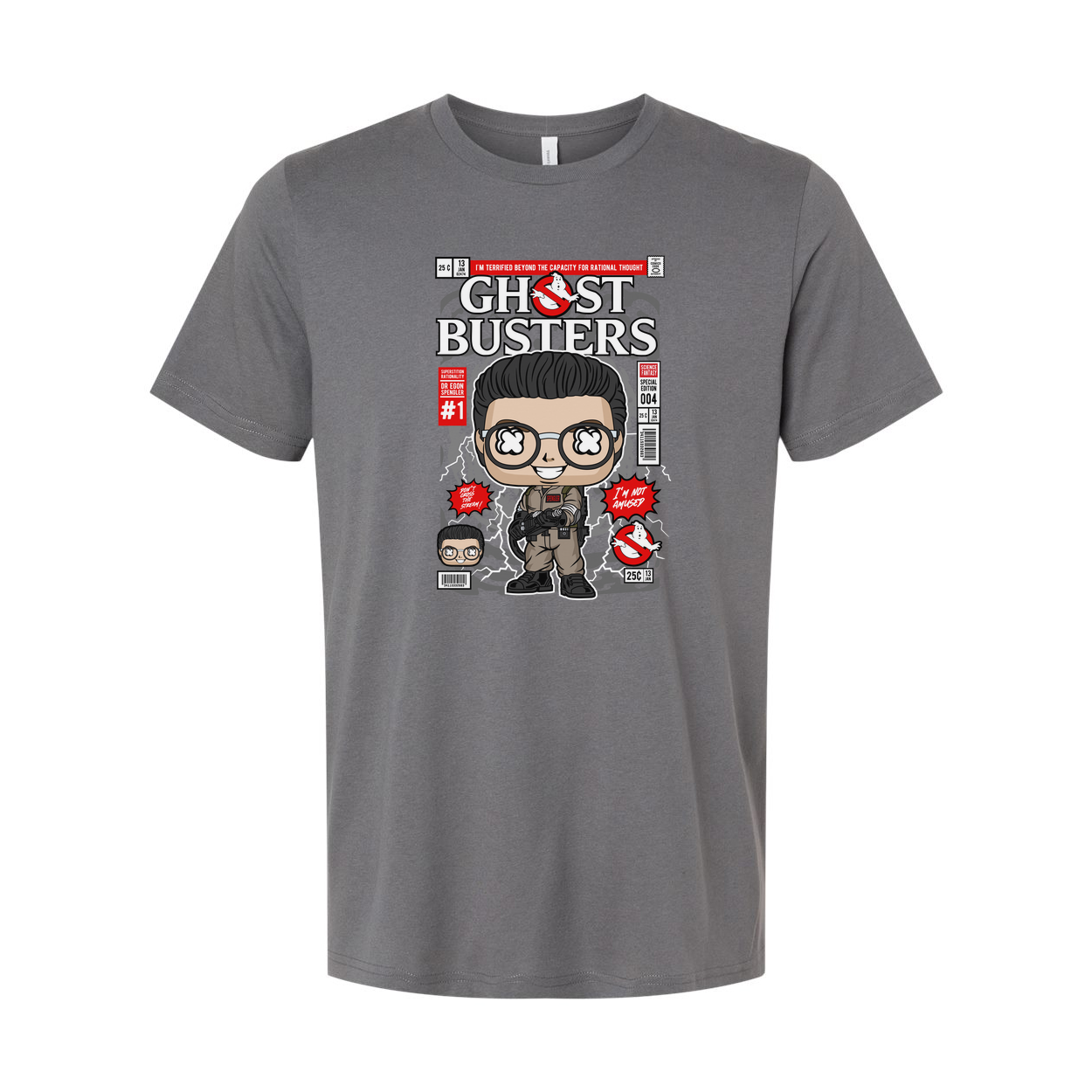 Ghostbusters Dr Egon Spengler Cartoon Style Graphic T Shirt Unisex Casual Wear Limited Edition