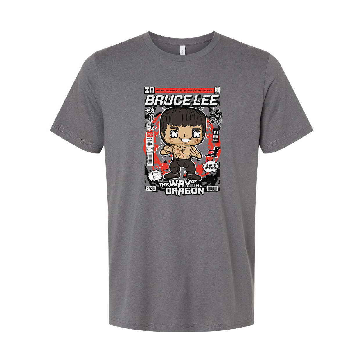 Unisex Graphic T Shirt With Cartoon Martial Artist Design Inspired By Classic Dragon Film