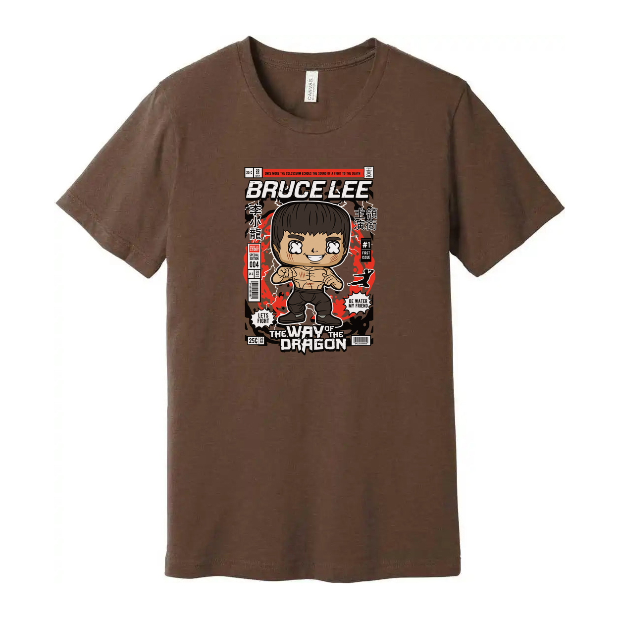 Unisex Graphic T Shirt With Cartoon Martial Artist Design Inspired By Classic Dragon Film
