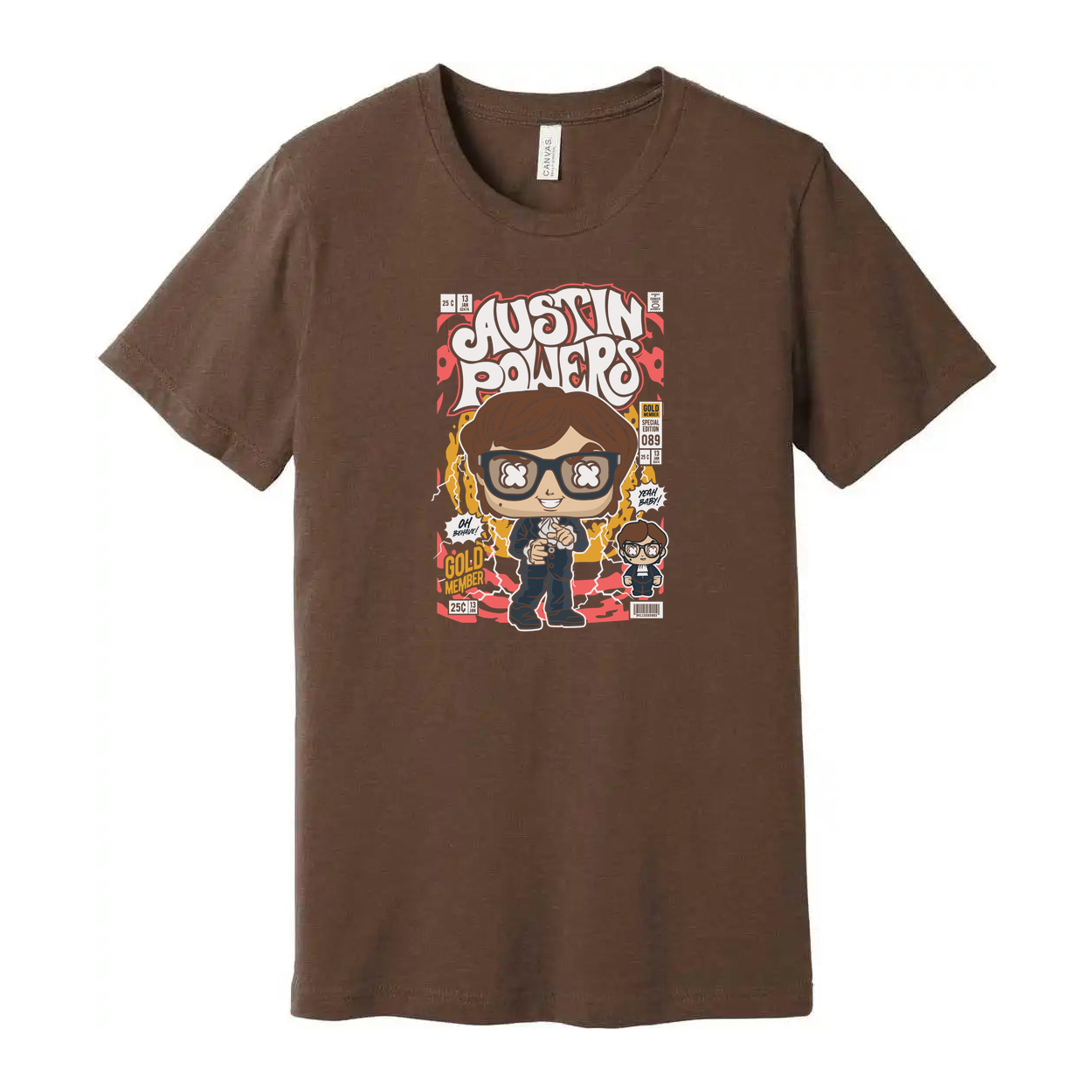 Austin Powers Cartoon Graphic Unisex T Shirt Featuring Retro Style Artwork For Fans