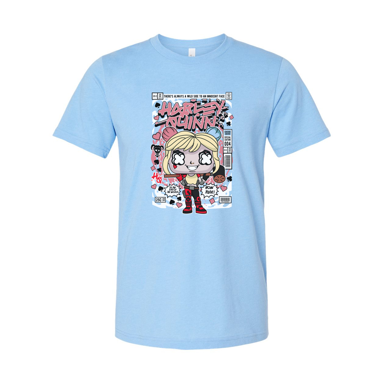 Harley Quinn Cartoon Graphic Tee Unisex Short Sleeve Shirt DC Comics Design For Fans