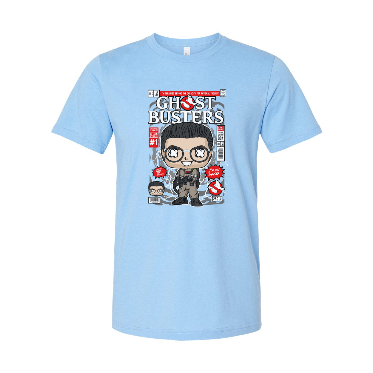 Ghostbusters Dr Egon Spengler Cartoon Style Graphic T Shirt Unisex Casual Wear Limited Edition