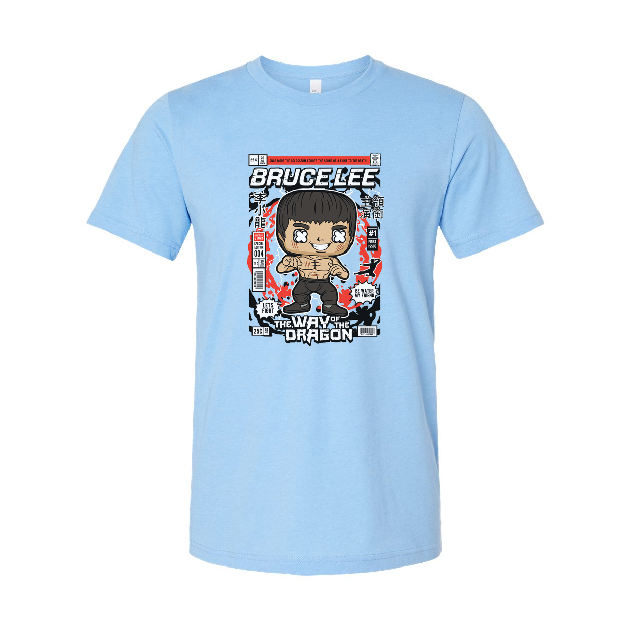 Unisex Graphic T Shirt With Cartoon Martial Artist Design Inspired By Classic Dragon Film