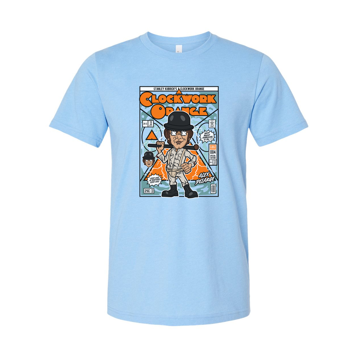 Alex DeLarge Clockwork Orange Illustrated Graphic Tee Unisex Short Sleeve Shirt Soft Fabric