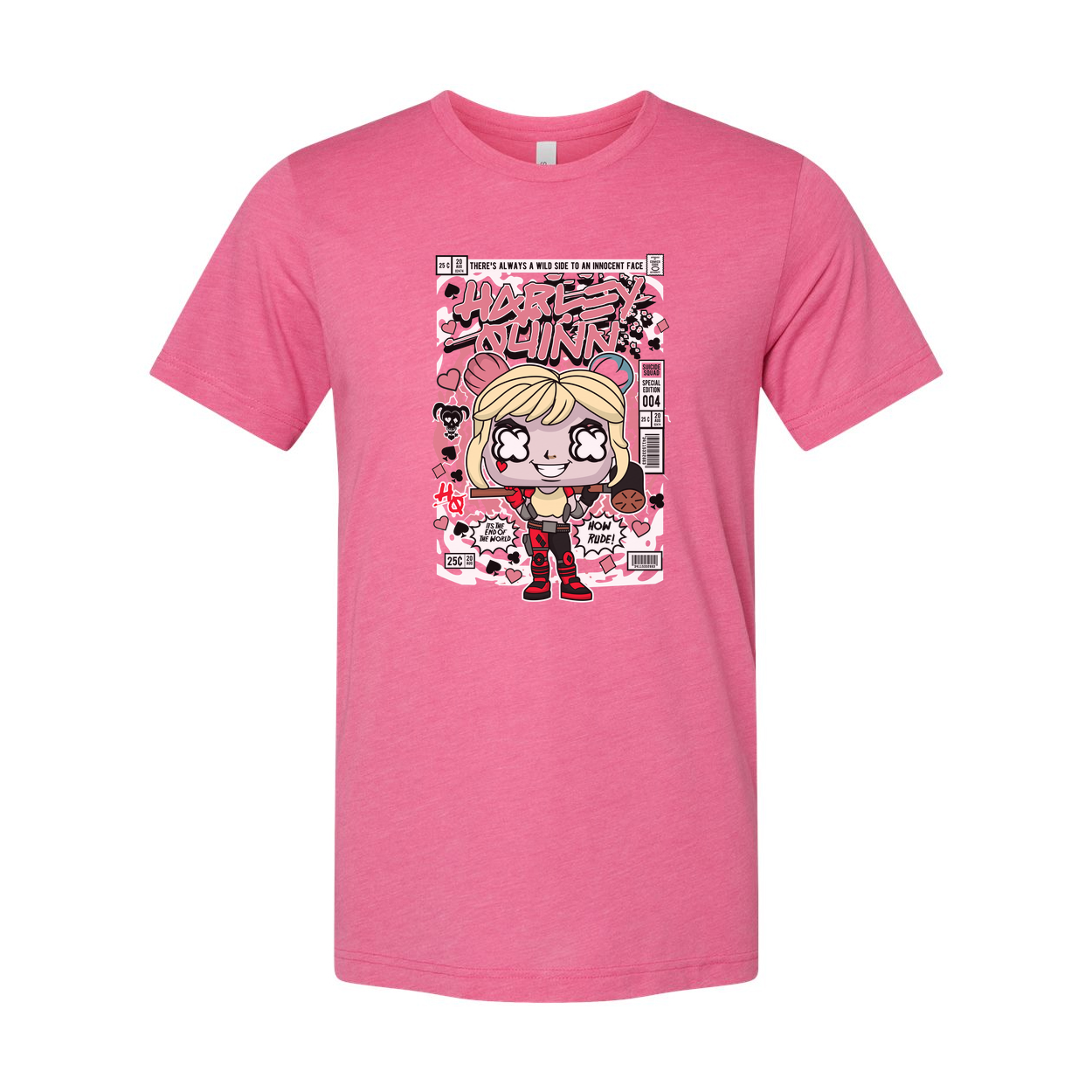 Harley Quinn Cartoon Graphic Tee Unisex Short Sleeve Shirt DC Comics Design For Fans