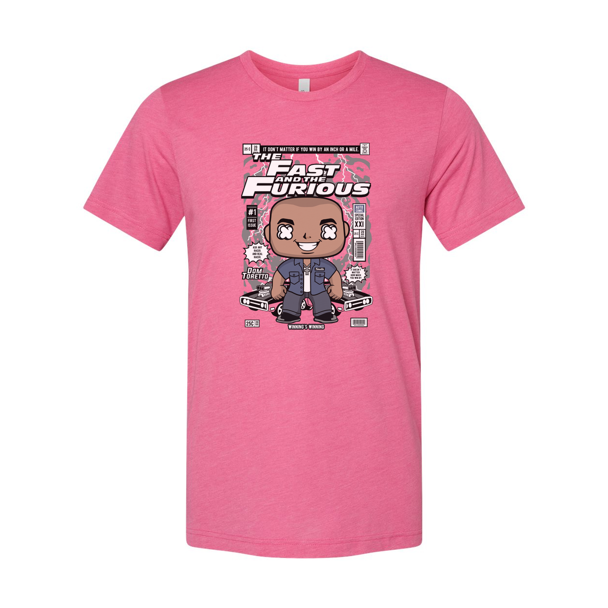 Dom Toretto The Fast And The Furious Comic Book Style Unisex T Shirt Featuring Pop Art Car Themed Graphic