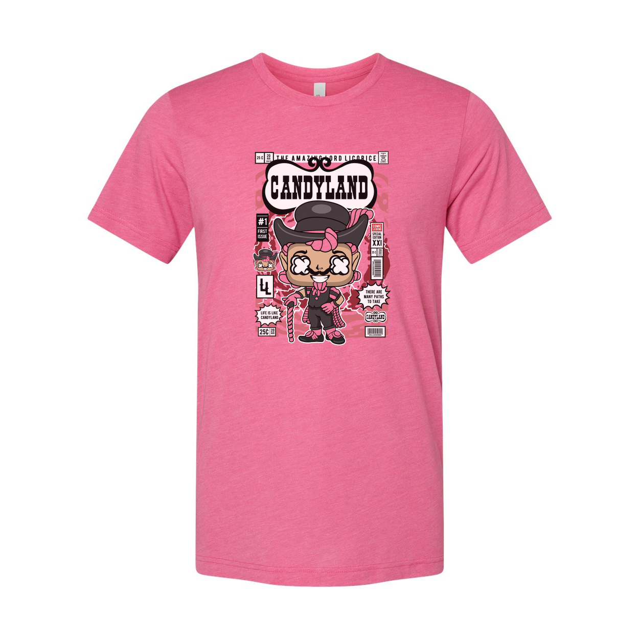 Candy Land Lord Licorice Graphic Tee For Unisex With Comic Book Style Illustration