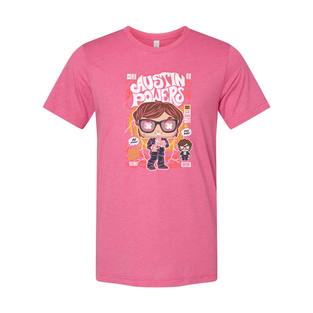 Austin Powers Cartoon Graphic Unisex T Shirt Featuring Retro Style Artwork For Fans