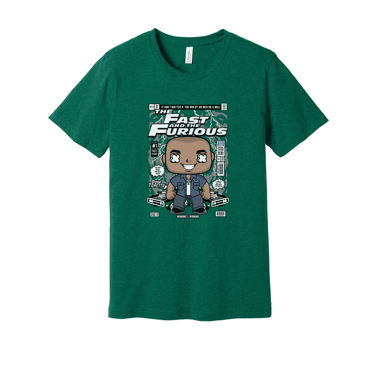 Dom Toretto The Fast And The Furious Comic Book Style Unisex T Shirt Featuring Pop Art Car Themed Graphic