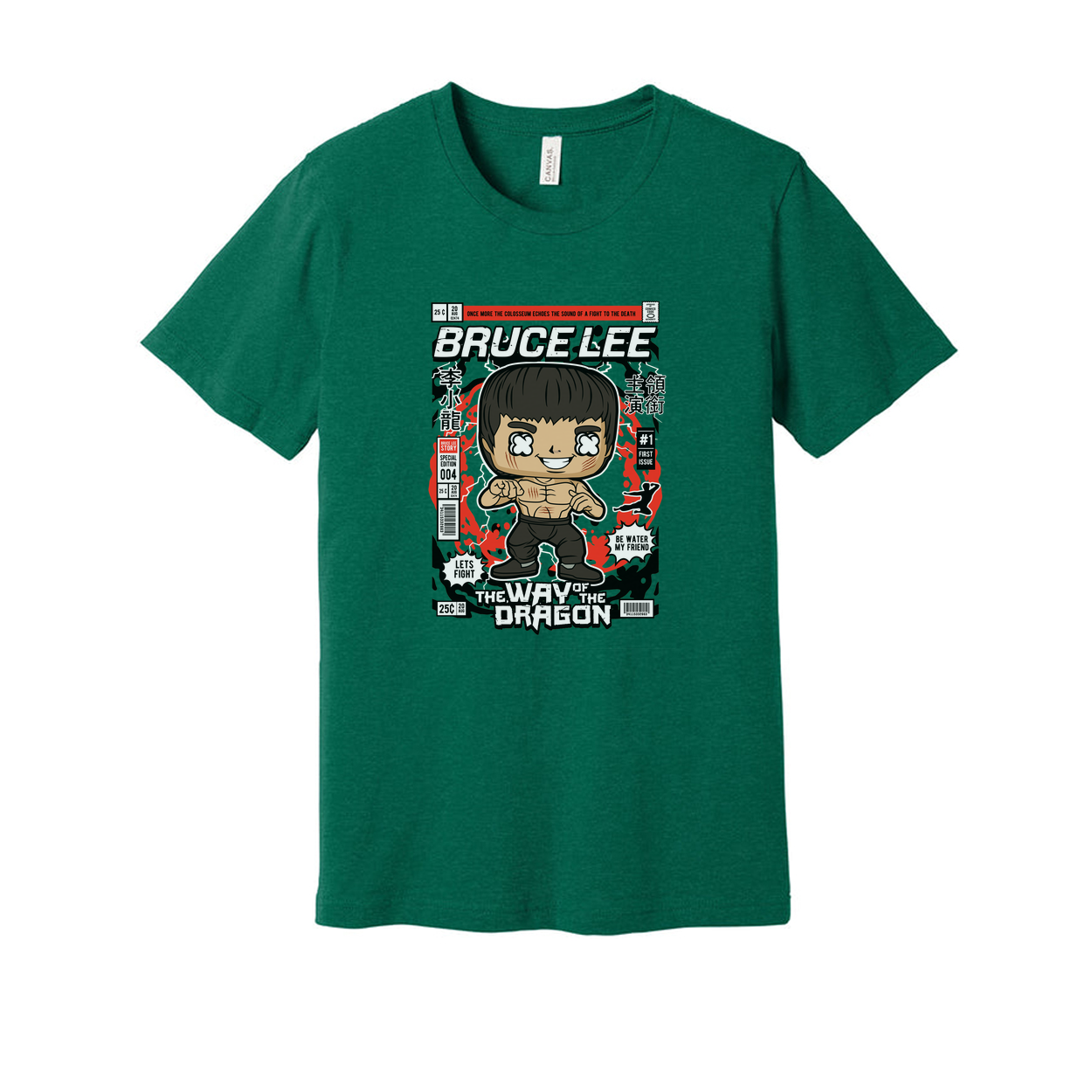Unisex Graphic T Shirt With Cartoon Martial Artist Design Inspired By Classic Dragon Film