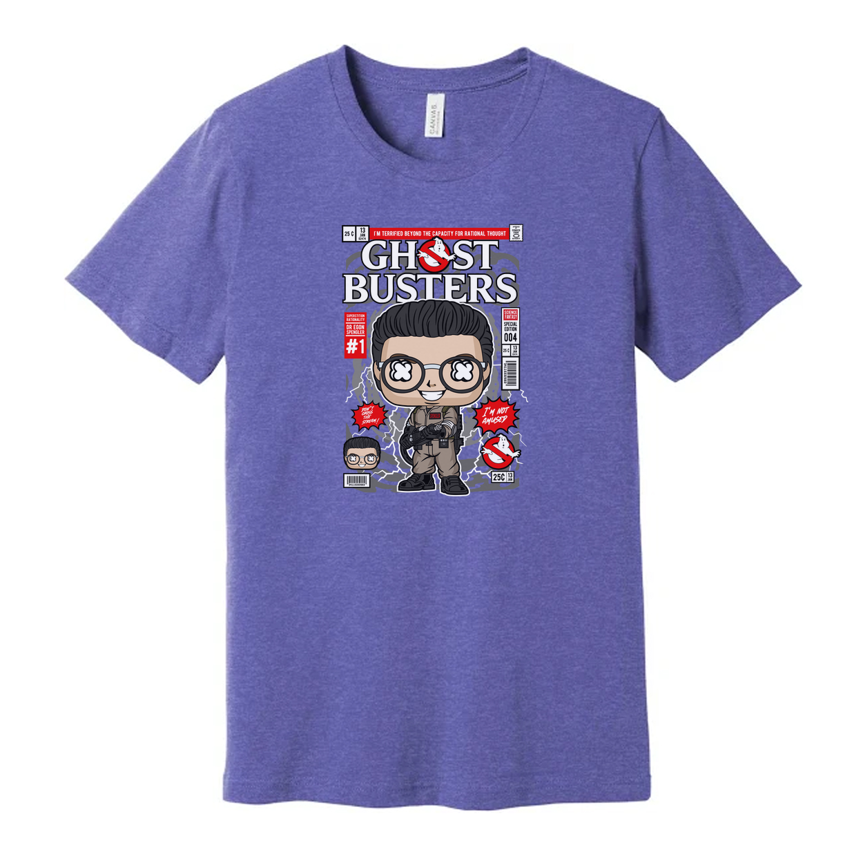 Ghostbusters Dr Egon Spengler Cartoon Style Graphic T Shirt Unisex Casual Wear Limited Edition