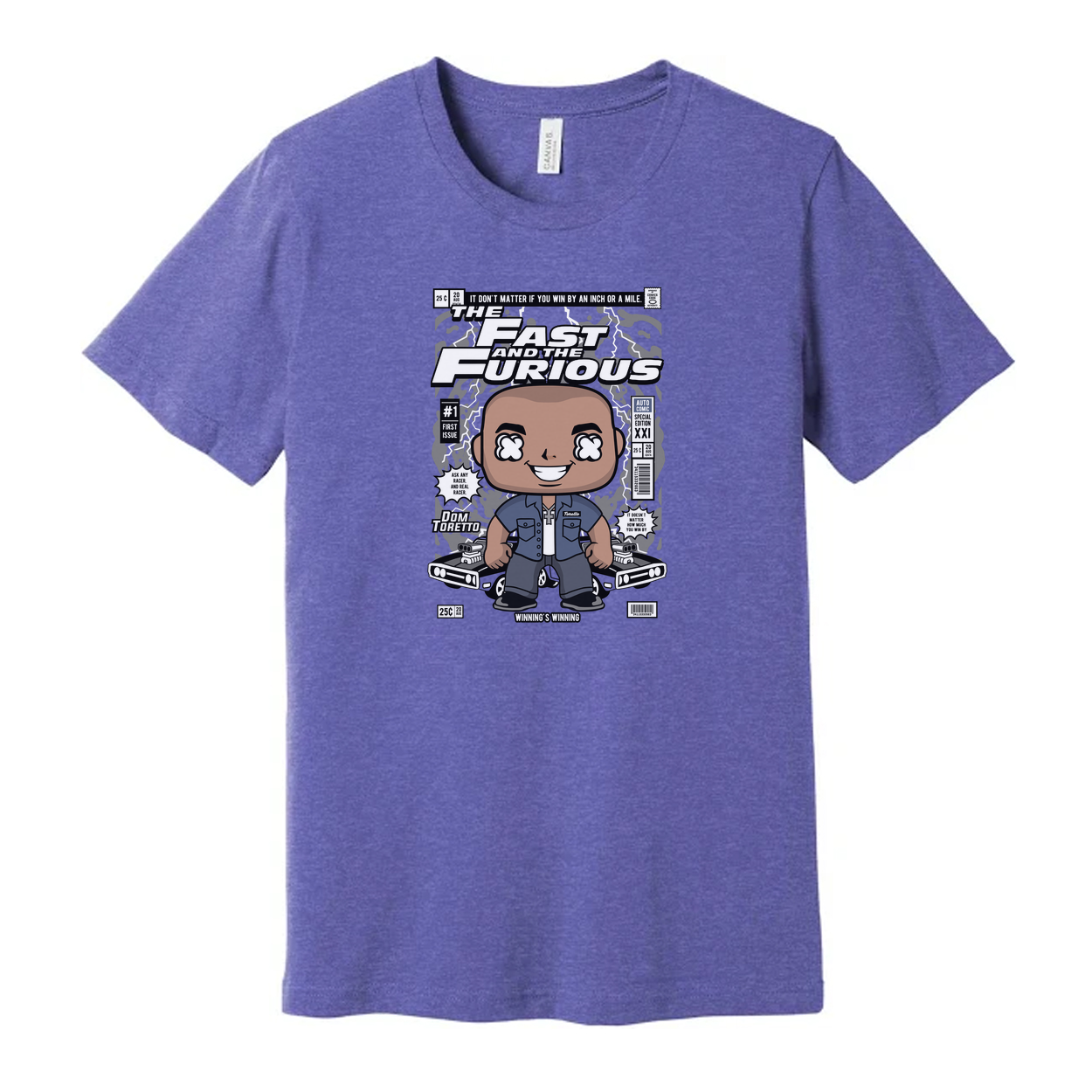 Dom Toretto The Fast And The Furious Comic Book Style Unisex T Shirt Featuring Pop Art Car Themed Graphic