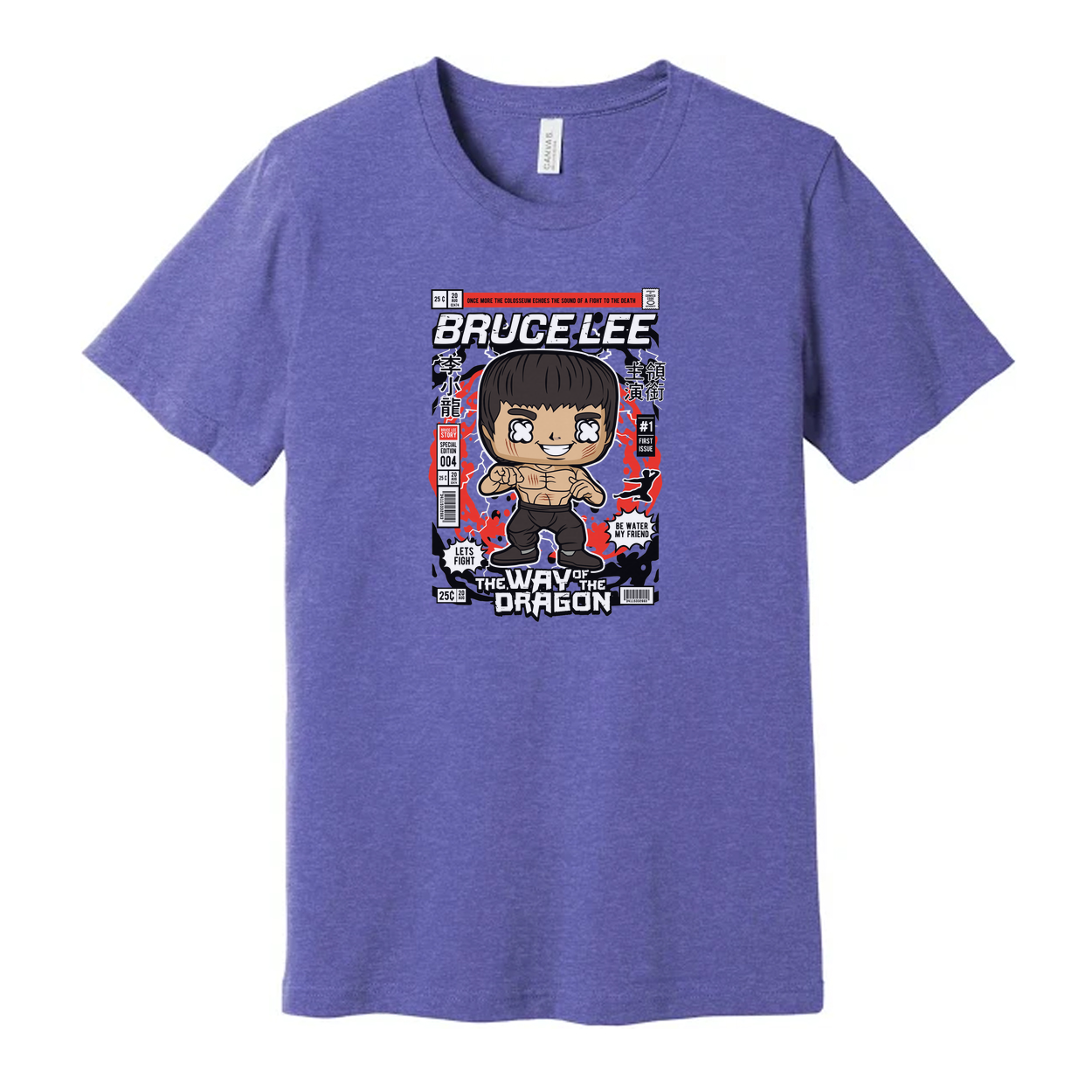 Unisex Graphic T Shirt With Cartoon Martial Artist Design Inspired By Classic Dragon Film