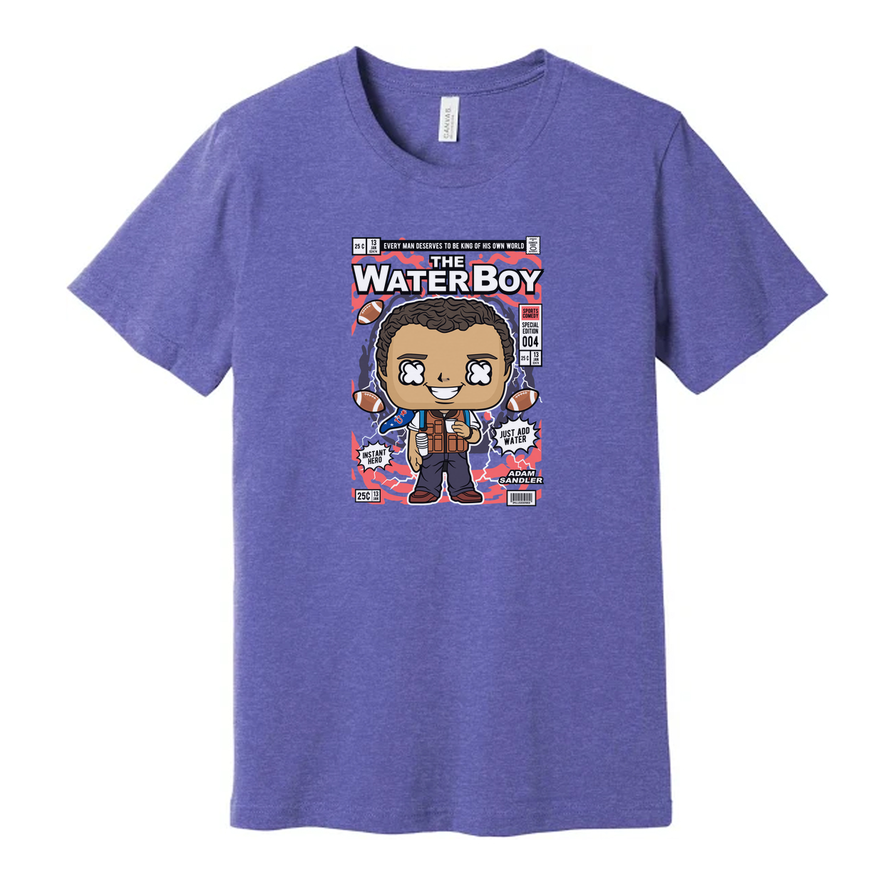 The Waterboy Bobby Boucher Graphic Cartoon Character Unisex Tee Featuring Comic Style Cover Art
