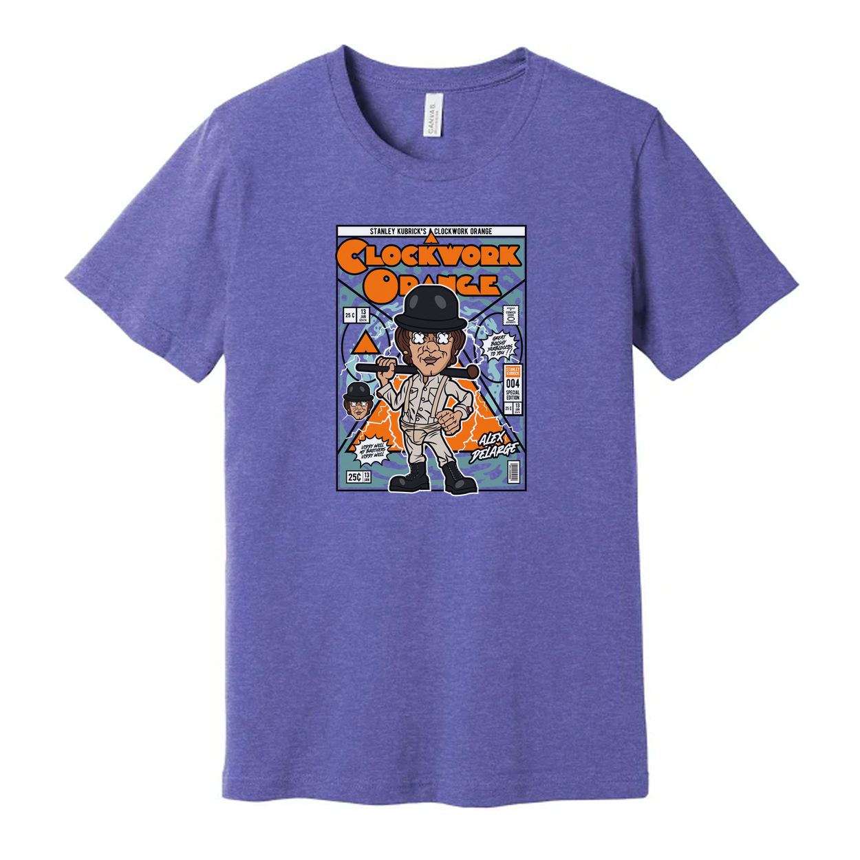 Alex DeLarge Clockwork Orange Illustrated Graphic Tee Unisex Short Sleeve Shirt Soft Fabric