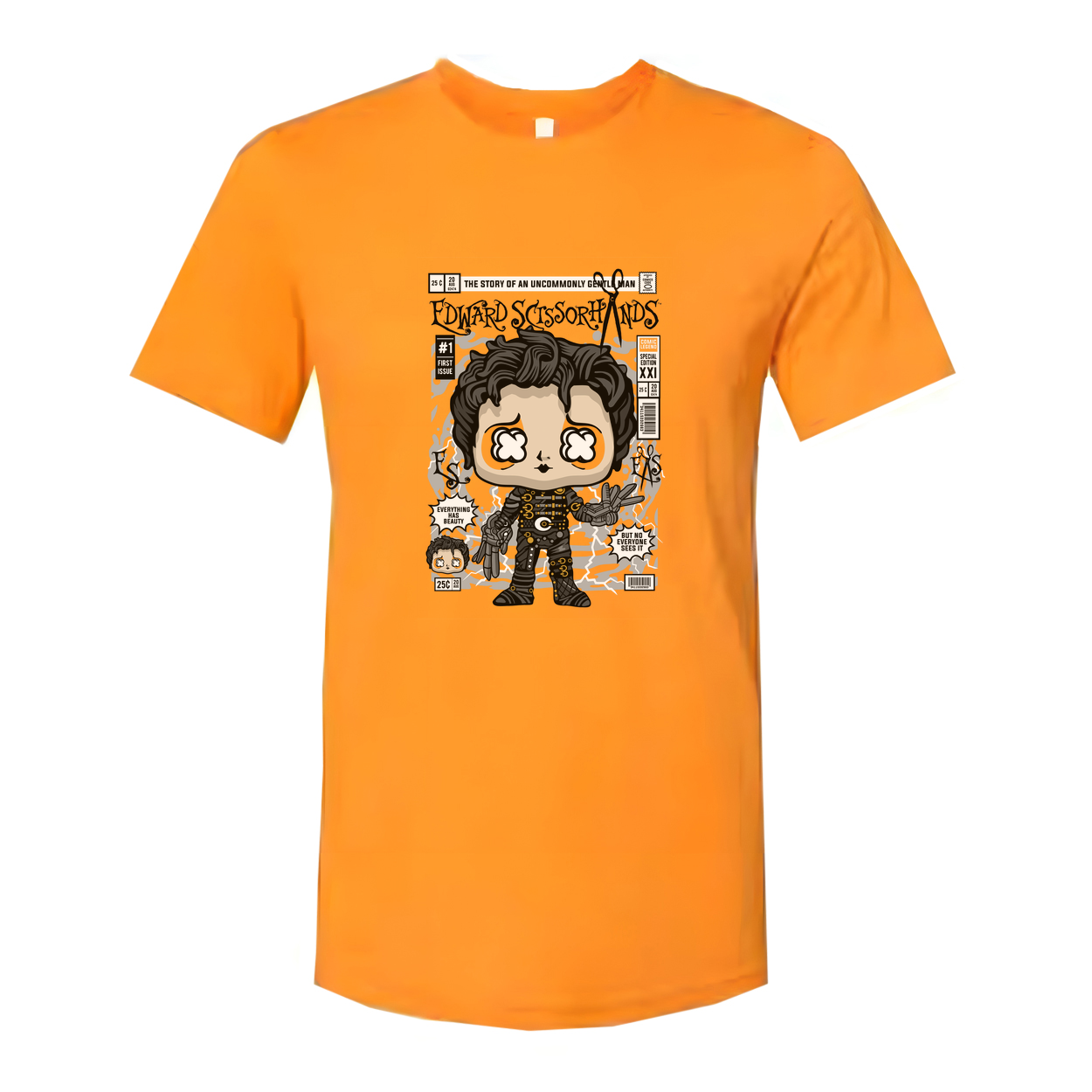 Edward Scissorhands Comic Style Graphic Tee For Fans With Stylized Pop Art Illustration
